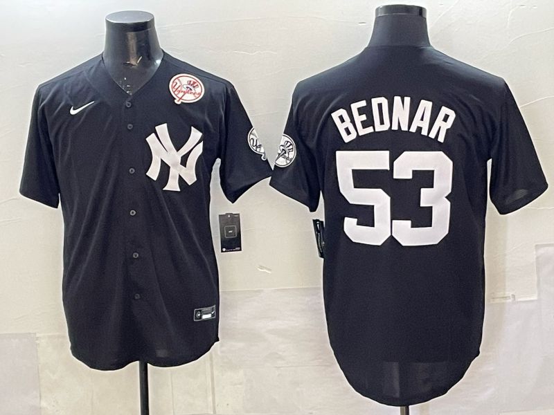 Men New York Yankees #53 Bednar Black Game Nike MLB 2025 Jersey 03->new york yankees->MLB Jersey